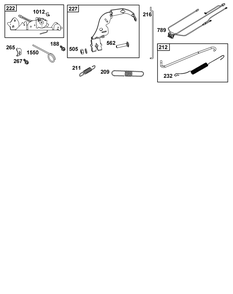 Controls Group Diagram and Parts List for 40N777-0036-B5 400000 - 699999 Briggs and Stratton Engine